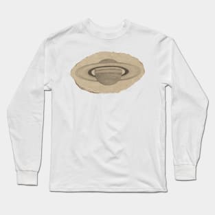 saturn vintage paper cut out sticker tote bag Long Sleeve T-Shirt